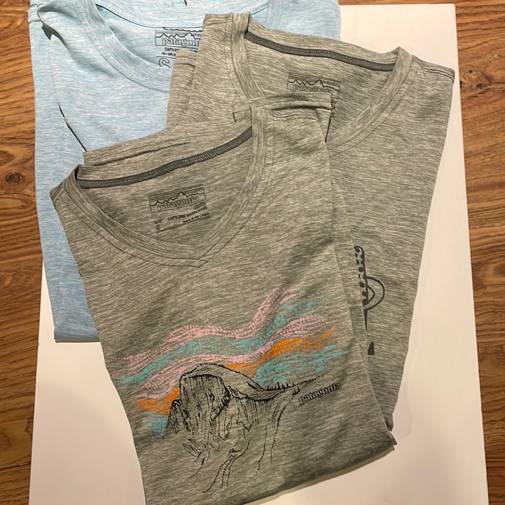 3 Patagonia Capilene Cool Daily tees S